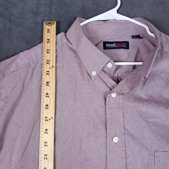 Roundtree Yorke Travel Smart Men's Shirt 3XT Button Long Sleeve Easy Care Plaid - Picture 9 of 15